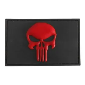 VELCRO PVC PATCH 3D PUNISHER RED CM 8X5  ET 2258
