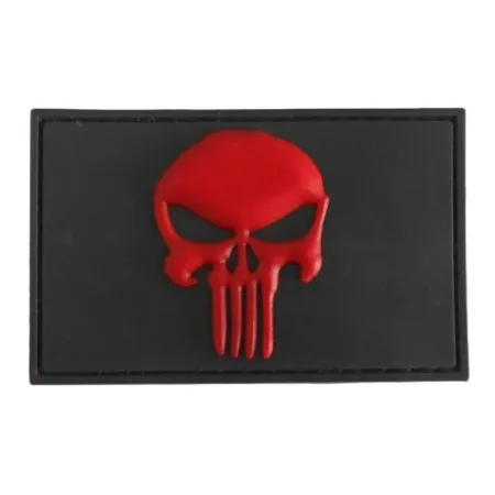 TOPPA VELCRO PVC PATCH 3D PUNISHER RED CM 8X5  ET 2258