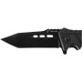 MILTEC FOLDING KNIFE BLACK STAR BLADE 9 CM WITH BELT CUTTER GLASS BREAKER 15319600