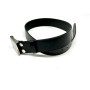 VEGA HOLSTER 1V63 CINTURONE IN PELLE 5CM NERO BIANCO CON FIBBIA A SCATOLA ORO ARGENTO