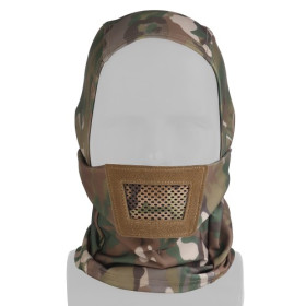 WOSPORT KNIGHT HEADGEAR BALACLAVA WITH MOUTH PROTECTION BLACK OD GREEN TAN WO-MA205