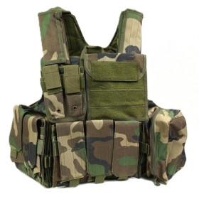 GILET TATTICO SOFTAIR TACTICAL VEST C.I.R.A.S. STYLE WOODLAND 2138