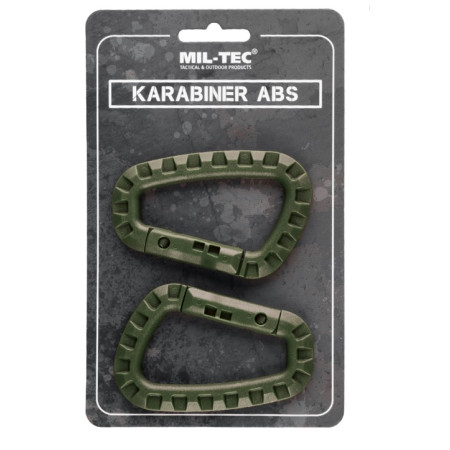 pair of ABS carabiners green Mil-Tec 8.3cm