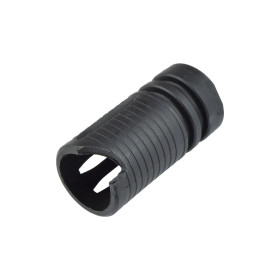 AIRSOFT M4 6MM FLASH HIDER SP10 SP10 flash hider 14mm black mounted on M4 airsoft rifle