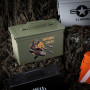 Ammo box opened with accessories neatly arranged