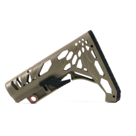 MGPCQB Python TAN stock side view for Airsoft M4 replica
