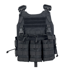sixmm plate carrier fcs nero gilet tattico softair molle