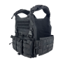 gilet tattico nero sixmm con clip qd e sistema molle
