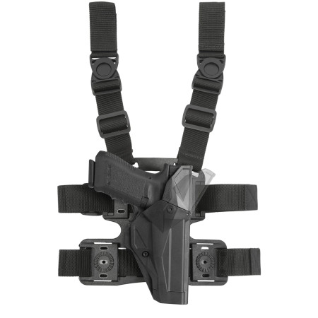 VEGA HOLSTER KIT COSCIALE 4 PUNTI FONDINA PROFESSIONALE DCHLX8 CAMA X LIVELLO 3 IN POLIMERO NERO VERDE