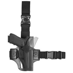 VEGA HOLSTER COMPACT THIGH KIT 2P WITH CAMA X LEVEL 3 POLYMER HOLSTER DCXT8 BLACK