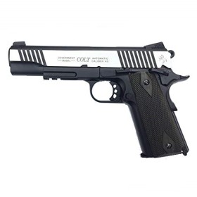 CYBERGUN Colt 1911 front view dual tone black silver