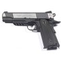 Top view Colt 1911 with forward and rear slide serrations