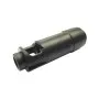 Spegnifiamma metallo D|BOYS per AK74 vista frontale nero 85mm
