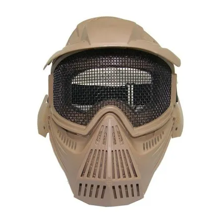 AIRSOFT TACTICAL MASK WITH LARGE NET COYOTE TAN C007T